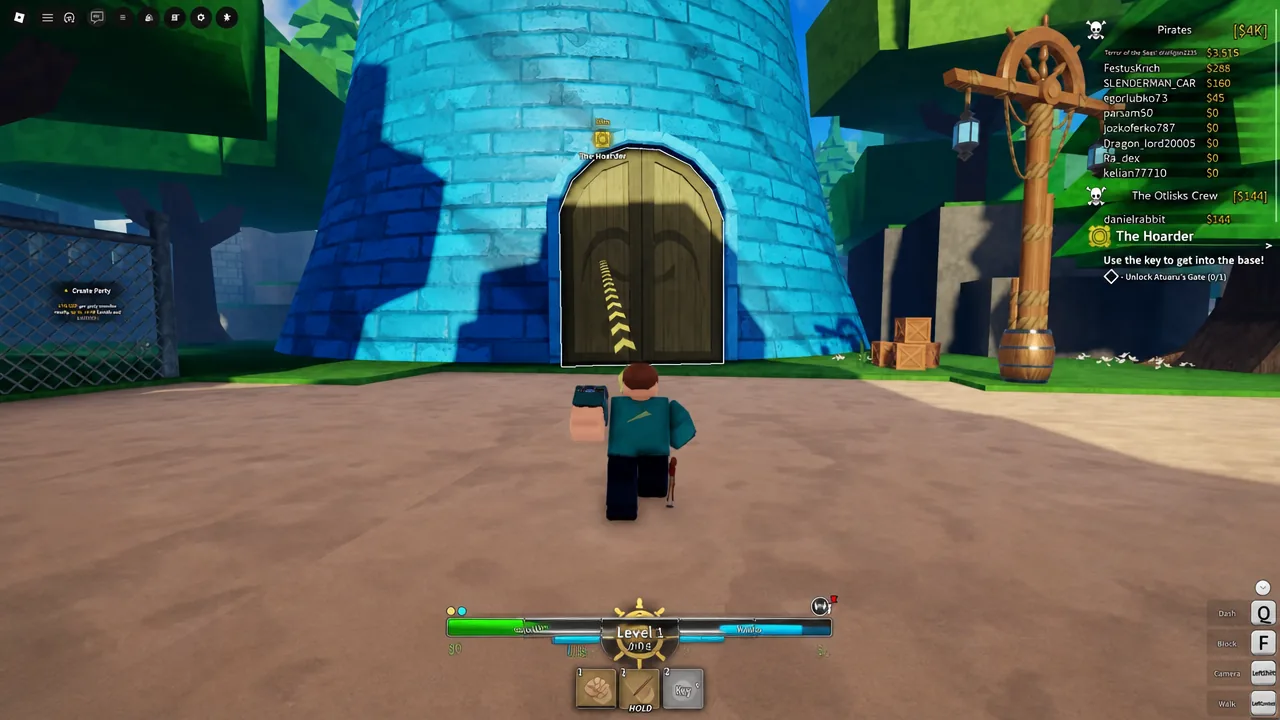 Grand Blue Roblox Anchor Town gate and quest area